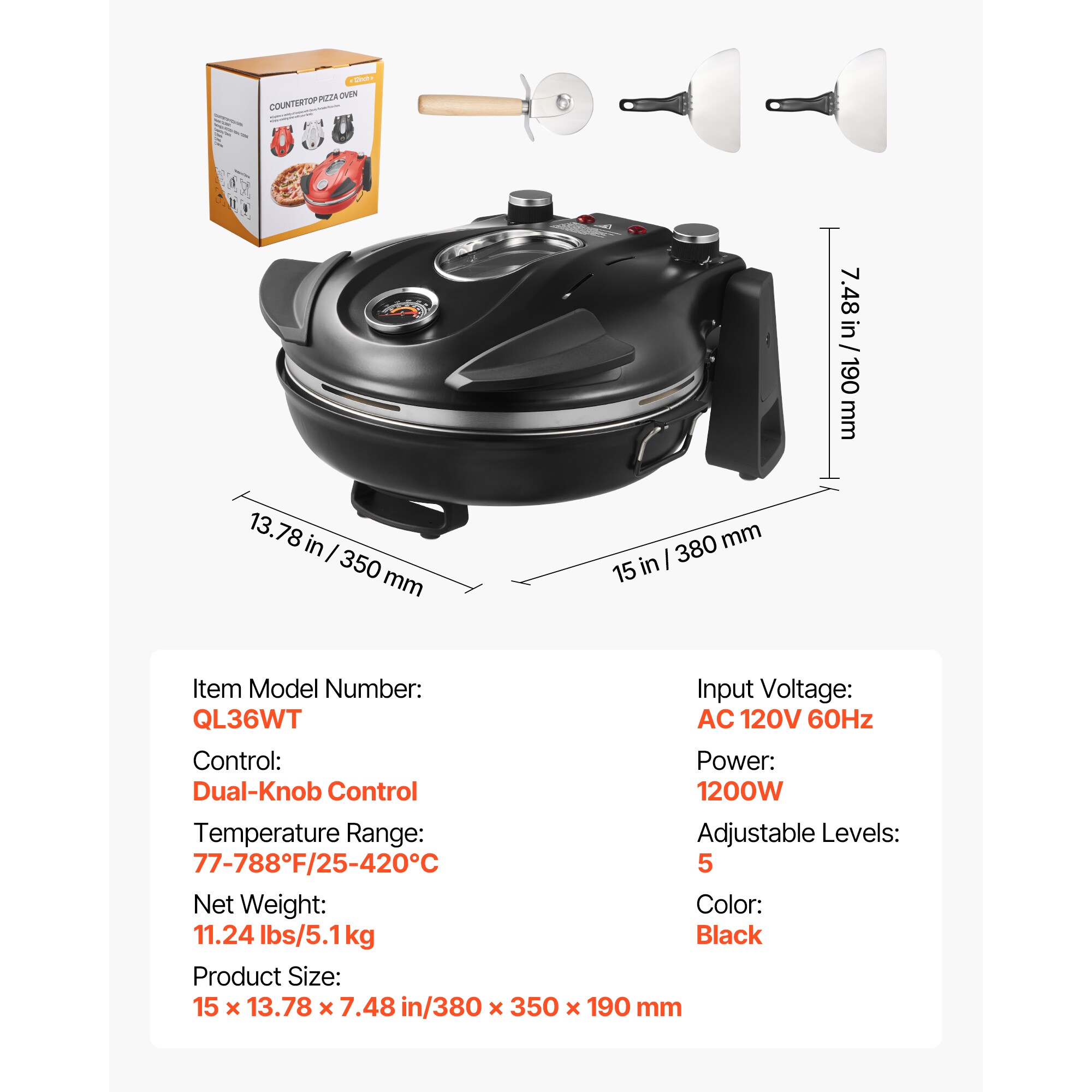 Electric Pizza Oven With Cordierite Stone And Temp Control_voghion.com